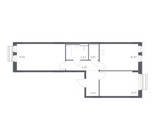 Планировка двухкомнатной(квартира) площадью 60.13 квадратных метров в “ЖК Рублевский Квартал”