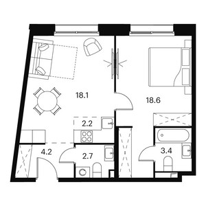 Планировка апартаментов, ID 542323