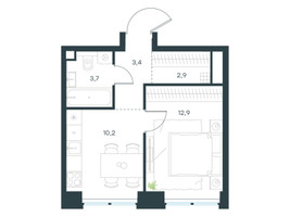 Планировка однокомнатной(квартира) площадью 33.2 квадратных метров в “ЖК Левел Звенигородская”