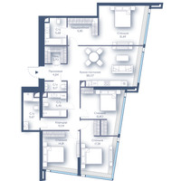 Планировка 4+ комнатной(квартира) площадью 138.94 квадратных метров в “ЖК Дом Дау”