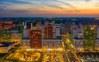 Вечерний вид на ЖК "Бунинские луга"