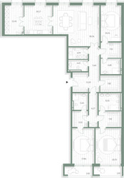 Планировка трехкомнатной(квартира) площадью 211.7 квадратных метров в ЖК “Фамильный дом Люче”