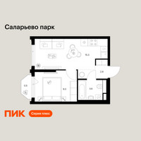 Планировка однокомнатной(квартира) площадью 31.6 квадратных метров в “ЖК Саларьево парк”