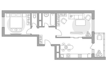 Планировка двухкомнатной(квартира) площадью 57.9 квадратных метров в ЖК “ЖК Новая Алексеевская роща”