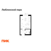Планировка студии(квартира) площадью 20 квадратных метров в “ЖК Люблинский парк”