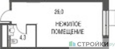 Планировка студии(квартира) площадью 30.4 квадратных метров в ЖК “ЖК Резиденции Архитекторов”