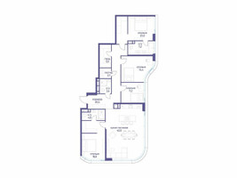 Планировка 4+ комнатной(квартира) площадью 151.52 квадратных метров в “ЖК Остров”