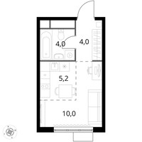 Планировка студии(квартира) площадью 20.7 квадратных метров в “ЖК 1-й Химкинский (Первый Химкинский)”