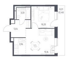 Планировка однокомнатной(квартира) площадью 40.75 квадратных метров в “ЖК Верейская 41”