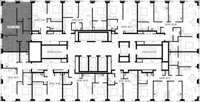 Планировка двухкомнатной(квартира) площадью 60.8 квадратных метров в ЖК “ЖК SET (Сет)”