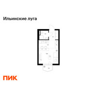 Планировка студии(квартира) площадью 22.4 квадратных метров в “ЖК Ильинские луга”