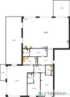 Планировка трехкомнатной(квартира) площадью 304 квадратных метров в “ЖК Вишневый сад”