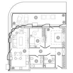 Планировка трехкомнатной(квартира) площадью 85.1 квадратных метров в ЖК “ЖК УНО Соколиная гора”
