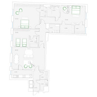 Планировка трехкомнатной(квартира) площадью 188.7 квадратных метров в “Клубный дом Дуо”