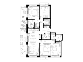 Планировка 4+ комнатной(квартира) площадью 143.73 квадратных метров в “Архитектурный проект Мыс”