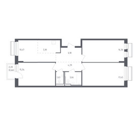 Планировка трехкомнатной(квартира) площадью 81.22 квадратных метров в ЖК “ЖК Рублевский Квартал”