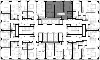 Планировка двухкомнатной(квартира) площадью 55.6 квадратных метров в “ЖК СЕТ”