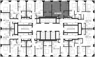 Планировка двухкомнатной(квартира) площадью 55.6 квадратных метров в ЖК “ЖК СЕТ”