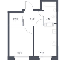 Планировка однокомнатной(квартира) площадью 31.2 квадратных метров в “ЖК ЭкоБунино (Южное Бунино)”