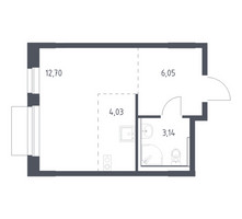 Планировка студии(квартира) площадью 25.92 квадратных метров в “ЖК Новое Внуково”