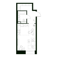 Планировка студии(квартира) площадью 31 квадратных метров в “ЖК Онежский вал”