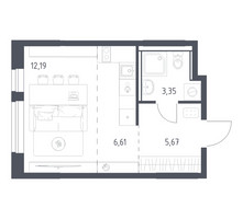 Планировка студии(квартира) площадью 27.82 квадратных метров в “ЖК Квартал Ивакино”