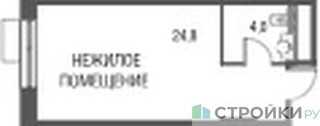 Планировка студии(квартира) площадью 28.8 квадратных метров в “ЖК Резиденции Архитекторов”