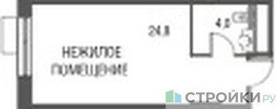 Планировка студии(квартира) площадью 28.8 квадратных метров в ЖК “ЖК Резиденции Архитекторов”