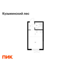 Планировка студии(квартира) площадью 19.9 квадратных метров в ЖК “ЖК Кузьминский лес”