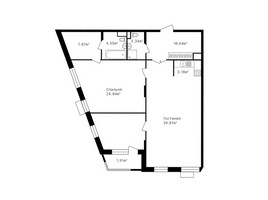 Планировка трехкомнатной(квартира) площадью 108.5 квадратных метров в “ЖК Клубный дом Точка отсчета”