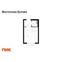Планировка студии(квартира) площадью 20.7 квадратных метров в “ЖК Восточное Бутово”