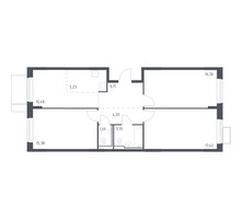 Планировка трехкомнатной(квартира) площадью 80.62 квадратных метров в “ЖК Молжаниново”