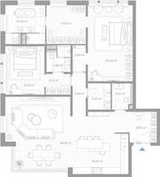 Планировка двухкомнатной(квартира) площадью 144.1 квадратных метров в “ЖК Николь”