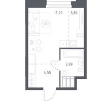 Планировка студии(апартаменты) площадью 25.93 квадратных метров в “ЖК Апарт-отель Тропарево парк”