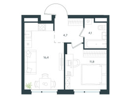Планировка однокомнатной(квартира) площадью 37 квадратных метров в “ЖК Левел Лесной”