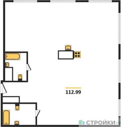 Планировка трехкомнатной(квартира) площадью 113 квадратных метров в ЖК “ЖК Very (Вери)”