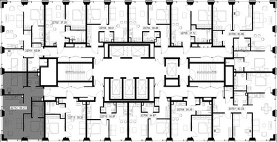 Планировка двухкомнатной(квартира) площадью 59.3 квадратных метров в ЖК “ЖК SET (Сет)”