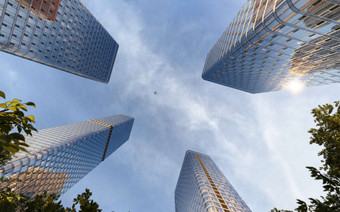 Вид на ЖК "Веер" снизу