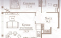 Планировка двухкомнатной(квартира) площадью 62.7 квадратных метров в “ЖК Onyx Deluxe”