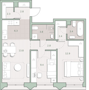 Планировка квартиры, ID 531896