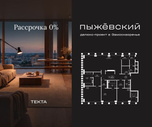 Планировка 4+ комнатной(квартира) площадью 196.12 квадратных метров в ЖК “ЖК Пыжёвский”