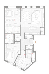 Планировка трехкомнатной(квартира) площадью 172.1 квадратных метров в ЖК “ЖК Николь”