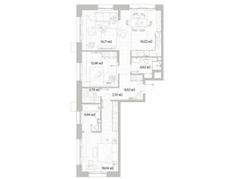 Планировка двухкомнатной(квартира) площадью 87.27 квадратных метров в “Архитектурный проект Мыс”