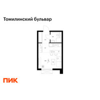 Планировка студии(квартира) площадью 21.3 квадратных метров в “ЖК Томилинский бульвар”