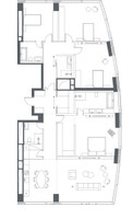 Планировка 4+ комнатной(квартира) площадью 207.1 квадратных метров в “ЖК Capital Towers (Капитал Тауэрс)”