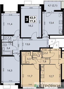 Планировка квартиры, ID 295304