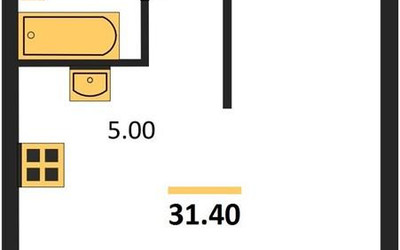 Планировка студии(квартира) площадью 31.4 квадратных метров в ЖК “ЖК Skolkovo ONE (Сколково Уан)”