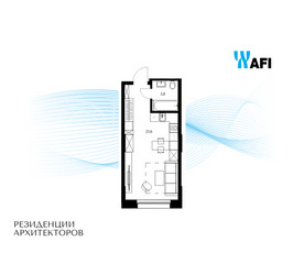Планировка студии(апартаменты) площадью 29.4 квадратных метров в ЖК “ЖК Резиденции Архитекторов”