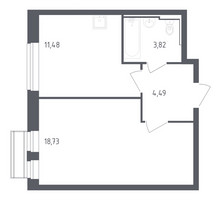 Планировка однокомнатной(квартира) площадью 38.52 квадратных метров в “ЖК Рублевский Квартал”
