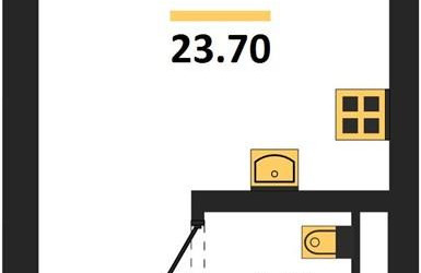 Планировка студии(квартира) площадью 23.7 квадратных метров в ЖК “ЖК Обручева 30”